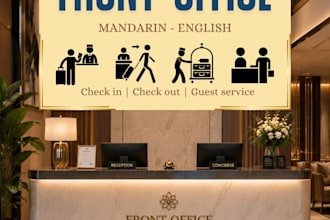 create mandarin learning materials for hotel front office staff