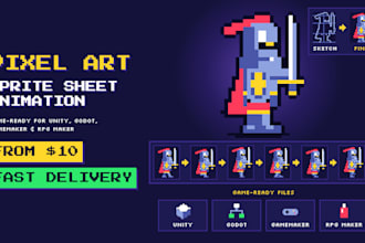 create custom pixel art sprite sheet animation for your 2d indie game