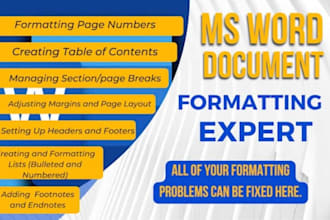 do ms word ,excel,typing and document formatting