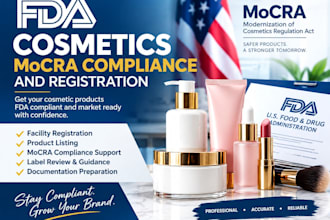 help with fda cosmetics mocra compliance and registration