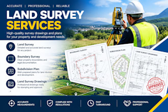 do land survey, boundary survey, subdivision plan and drawings for stampings