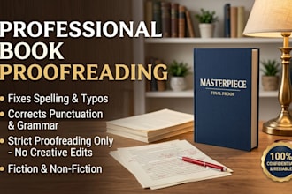 do professional book proofreading and grammar check for your manuscript