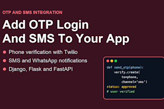 add otp login and sms to your django or python app with twilio