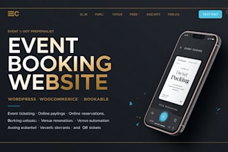 create an event booking website using wordpress , bookly, amelia and woocommerce