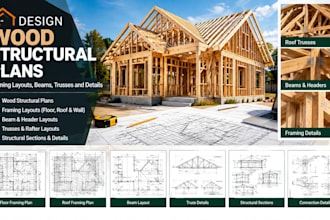 design wood structural plans, framing layouts, beams, trusses and details
