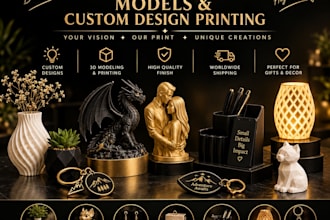 create custom 3d models and stl, 3mf files for 3d printing