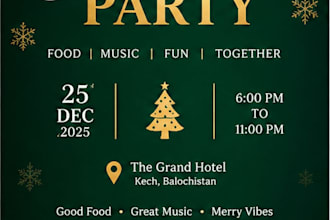 design modern christmas flyer, holiday flyer and event flyer