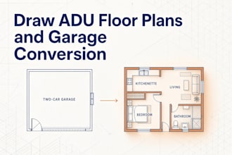 draw adu floor plans and garage conversion layouts in cad