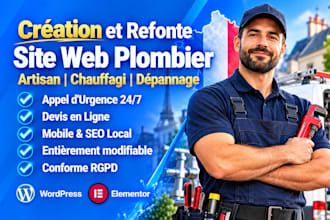 créer un site internet wordpress artisan plombier chauffagiste, devis et urgence
