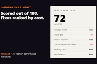 audit your landing page and give you a scored, prioritized fix list