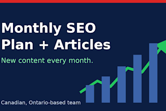create a monthly SEO plan with written articles to rank on google