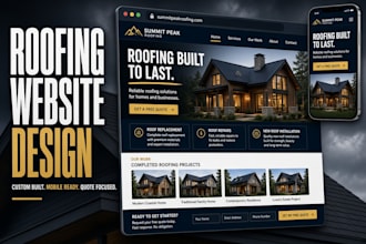 contractor website, roofing company site, construction web design, quote form