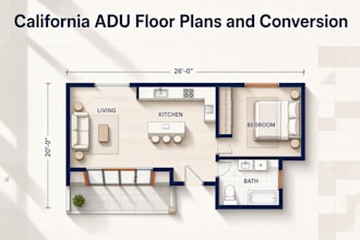 create california adu floor plans and conversion drawings