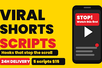 write viral youtube shorts and tiktok scripts with strong hooks