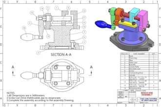 convert sketches to 2d cad drawings and create autocad technical drawings
