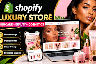 design a luxury shopify skincare, beauty and cosmetics store