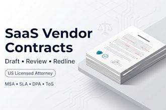 draft a saas vendor onboarding agreement and msa framework