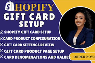 set up shopify gift cards and gift card products