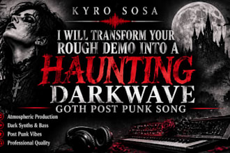 transform your rough demo into a haunting darkwave goth post punk song