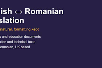 translate english to romanian and romanian to english documents