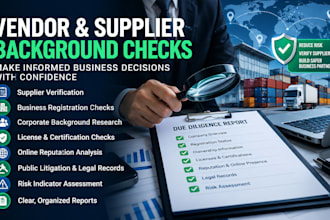 conduct vendor and supplier background checks