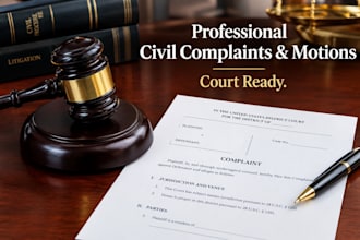 draft professional civil complaints, motions, and lawsuit documents