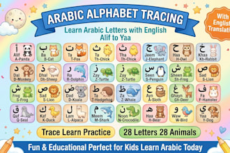 design arabic alphabet tracing worksheets for kids printable