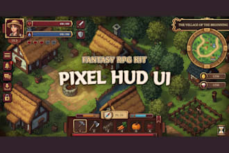 create pixel art game UI hud and inventory assets
