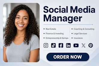 be real estate, finance, coaching, consulting insurance social media manager