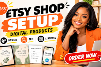create etsy digital products for your etsy shop, etsy setup