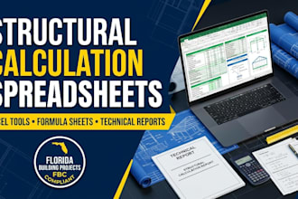 structural calculation spreadsheets and engineering reports