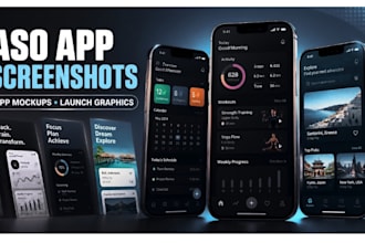 the best converting aso screenshot design app mockup app launch graphics