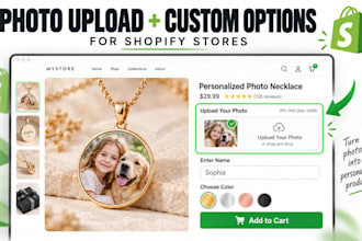 add custom product options and photo upload to shopify