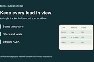 build an excel lead tracker with dropdowns and a summary