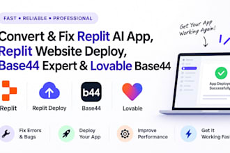 convert and fix replit ai app replit website deploy base44 expert lovable base44