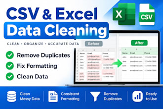 clean and organize your CSV and excel data
