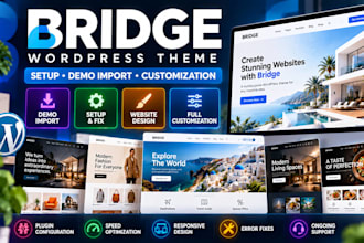 setup fix bridge wordpress theme demo import website design and customization