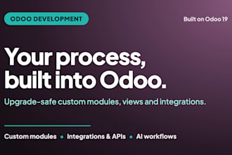 develop and customize odoo modules and integrations