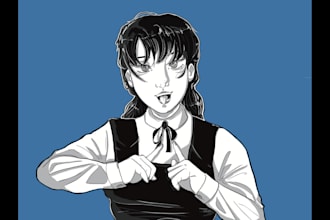 draw black and white art commisions in my style
