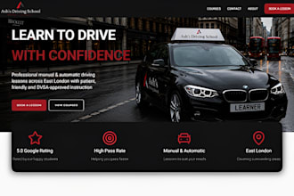 design squarespace driving school website car training website learner website
