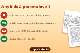 design autumn coloring and puzzle book pages for kids