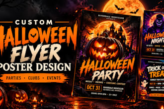 design halloween party flyer, halloween event poster and halloween club flyer