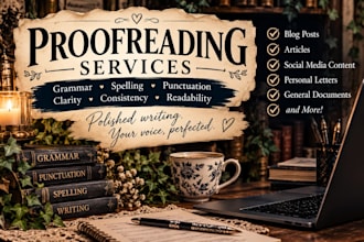 proofread and correct grammar, spelling, and punctuation