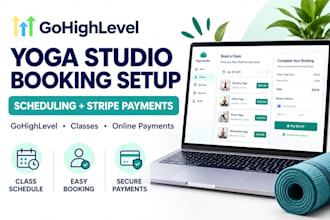 setup gohighlevel class scheduling and stripe payment, booking for yoga studios