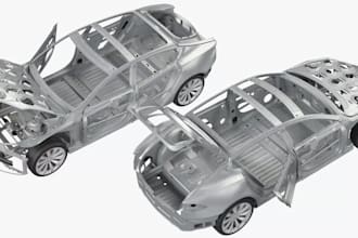 produce aluminum car part for manufacturing, cnc car body part, car chassis, stl