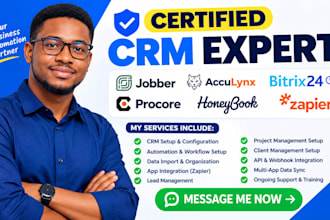 setup jobber acculynx bitrix24 automation procore honeybook zapier integration