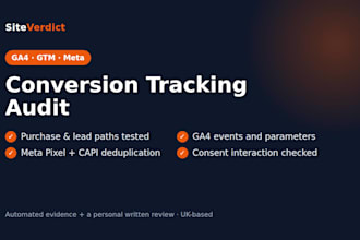 audit your ga4, GTM and meta pixel conversion tracking