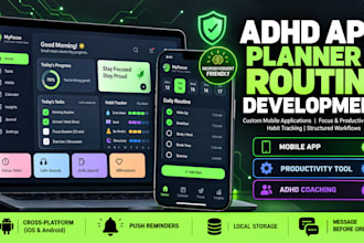 develop your adhd app planner, routine tracker, and productivity mobile app