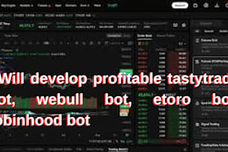 develop profitable tastytrade bot, webull bot, etoro bot, robinhood bot