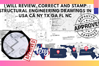 review correct and stamp structural engineering drawings in usa ca fl ny pa tx